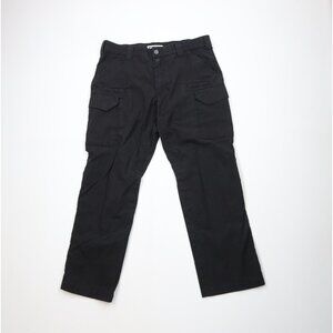 Vtg Y2K Streetwear Mens 36x30 Faded Ripstop Tactical Wide Leg Cargo Pants Black